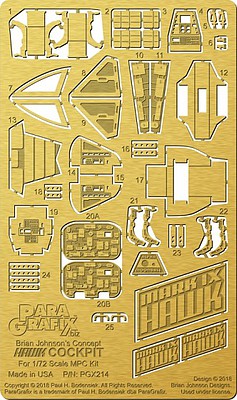 Paragraphix Hawk MkIX Cockpit Photo-Etch Set Science Fiction Plastic Model Accessory 1/72 Scale #214