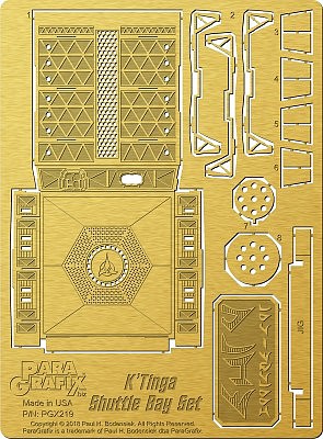 Paragraphix Klingon KTinga Shuttle Bay PE Set Science Fiction Plastic Model Accessory 1/350 Scale #219