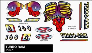 Pine-Car Pinewood Derby Turbo Ram Stick-On Decal Pinewood Derby Decal and Finishing #p327