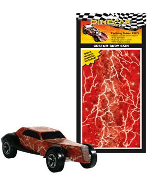 Pine-Car Pinewood Derby Lightning Strikes Body Skin Pinewood Derby Decal and Finishing #p3975