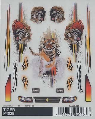 Pine-Car Tiger Dry Transfer 4x5 Pinewood Derby Decal and Finishing #p4029