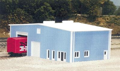 Pike-Stuff Distribution Center 70 x 40 (blue) N Scale Model Railroad Building #8012
