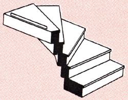 Plastruct Left Turn Stairway (1) Model Scratch Building Plastic Supplies #90943