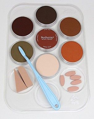 Panpastel Rust & Earth Color Kit (7 Colors, Tray, Tools) Hobby and Model Craft Paint Pigment Set #30701