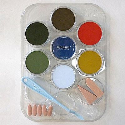 Panpastel Scenery Colors Kit (7 Color, Tray, Tools) Hobby and Model Paint Pigment Set #30703