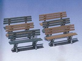 Pola Benches (3 Green & 3 Brown) G Scale Model Railroad Building Accessory #330979