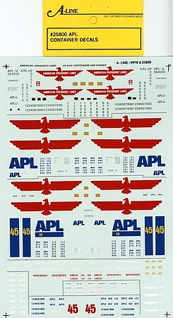Proto-Power HO APL 40/45 Container Decals (D)