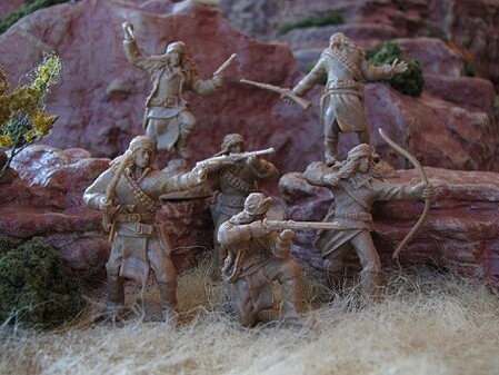Paragon Apache Indians Set #1 (12) Plastic Model Cowboy and Indian Figures 1/32 Scale #2