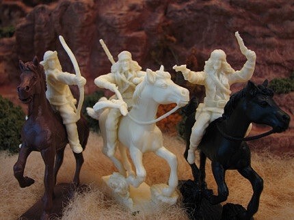 Paragon Mounted Apache Indians Set #3 Plastic Model Cowboy and Indian Figures 1/32 Scale #6
