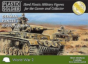 Plastic-Soldier WWII German Panzer III F/G/H Tank (5) Plastic Model Tank Kit 15mm #1511