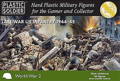 Plastic-Soldier Late WWII US Infantry 1944-45 (145) Plastic Model Military Figure 15mm #1522
