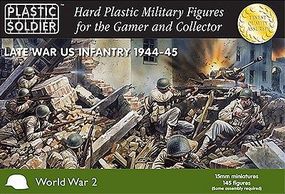 Plastic-Soldier Late WWII US Infantry 1944-45 (145) Plastic Model Military Figure 15mm #1522