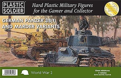 Plastic-Soldier WWII German Panzer 38(t) and Marder Variants Plastic Model Military Kit 15mm #1535