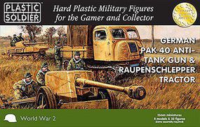 Plastic-Soldier WWII German Pak40 Anti-Tank Gun & Raupenschlepper Tractor Plastic Model Kit 15mm #1545