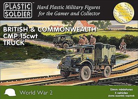 Plastic-Soldier WWII British & Commonwealth CMP 15cwt Trucks (5) Plastic Model Military Kit 15mm #1549