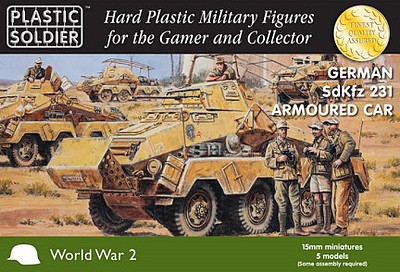 Plastic-Soldier 15mm WWII German SdKfz 231 Armoured Car (5) Plastic Model Military Vehicle Kit #1551
