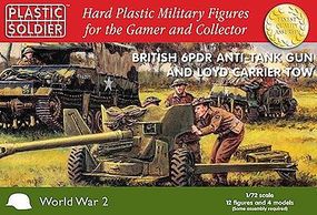 Plastic-Soldier WWII British 6-Pounder Anti-Tank Gun And Crew Plastic Model Artillery Kit 1/72 #7226