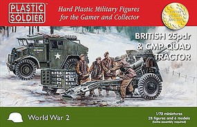 Plastic-Soldier WWII British 25-Pdr & CMP Quad Tractor & Crew Plastic Model Military Kit 1/72 #7238
