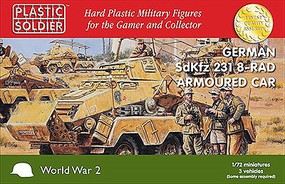 Plastic-Soldier WWII German SdKfz 231 Armoured Car (3) Plastic Model Military Vehicle Kit 1/72 Scale #7239