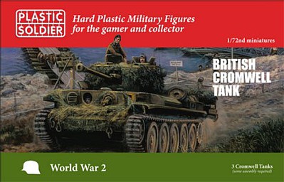 Plastic-Soldier WWII British Cromwell Tank (3) & (3) Crew Plastic Model Military Vehicle Kit 1/72 #7240