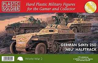 Plastic-Soldier 1/72 WWII German SdKfz 250 Halftrack (3) & Crew (27)