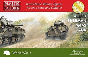 Plastic-Soldier 1/72 WWII Allied M4A2 Sherman Tank (3) & Crew (6)
