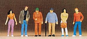 Preiser Pedestrians Standing (6) Model Railroad Figures HO Scale #10117