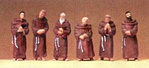 Preiser Franciscan Friars (6) Model Railroad Figures HO Scale #10198
