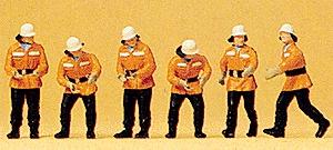 Preiser Firemen In Action (6) Model Railroad Figures HO Scale #10242