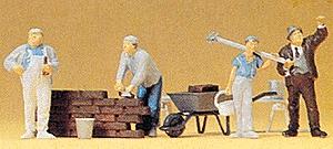 Preiser People Working Bricklayers/Accessories Model Railroad Figures HO Scale #10251