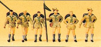 Preiser Recreation & Sports Boy Scouts (6) Model Railroad Figures HO Scale #10260