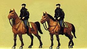 Preiser Police Mounted On Horseback United States Police Model Railroad Figures HO Scale #10397