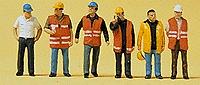 Preiser Modern Workmen w/Warning Vests (6) Model Railroad Figures HO Scale #10420