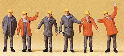 Preiser People Working Federal Technical Workers 1990 (6) Model Railroad Figures HO Scale #10458