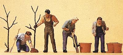 Preiser People Working Men Planting Trees (4) Model Railroad Figures HO Scale #10466