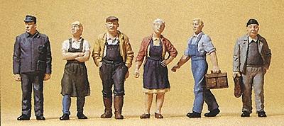 Preiser Pedestrians Village Workers (6) Model Railroad Figures HO Scale #10472