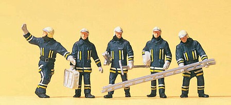 Preiser Emergency Modern German Firefighters Model Railroad Figure HO Scale #10484