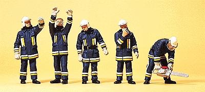 Preiser German Firefighters Technical Support Personnel (5) Model Railroad Figure HO Scale #10486