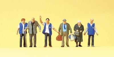 Preiser Passengers - Travelers Aids with Elderly Model Railroad Figures HO Scale #10544