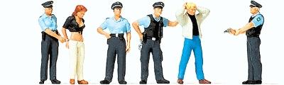 Preiser Emergency Personnel - Under Arrest (6) - Model Railroad Figures HO Scale #10589