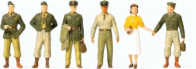 Preiser US/NATO 1950s Soldiers (6) Model Railroad Figures HO Scale #10594