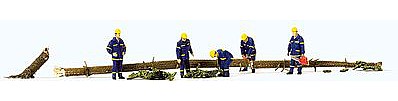 Preiser Emergency THW Workers Clearing the Road Model Railroad Figures HO Scale #10609