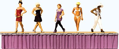 Preiser Working People - Women Fashion Models on the Catwalk Model Railroad Figures HO Scale #10621