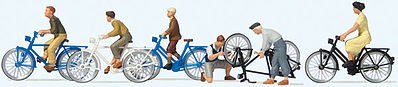 Preiser Young People with Bicycles Model Railroad Figure HO Scale #10716