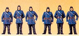 Preiser 1900s Figures Firemen (6) Model Railroad Figures HO Scale #12102