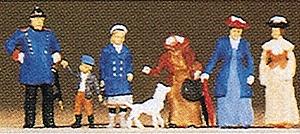 Preiser 1900s Figures Passers By & Police (6) Model Railroad Figures HO Scale #12131