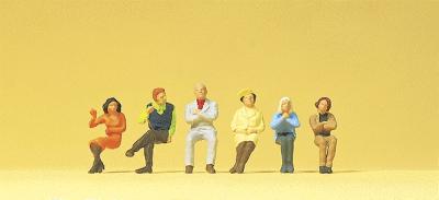 Preiser Pedestrians - Seated Persons Model Railroad Figures HO Scale #14073