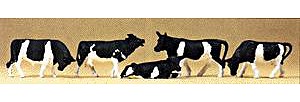 Preiser Animals Cows (5) Model Railroad Figures HO Scale #14155