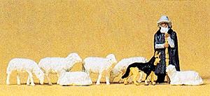 Preiser Animals Shepherd w/Sheep Model Railroad Figures HO Scale #14160