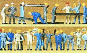 Preiser Railroad Personnel - Track Workers Model Railroad Figures HO Scale #14403